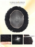 Icon Lace Afro Curly Toupee For Black Men Invisible Full Super Welded HD Lace Human Hair Units Natural Afro Curl Human Hairpieces For African American Men | Fast Domestic USA Shipping