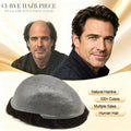 Ultra Thin Skin 0.06mm Mens Toupee Invisible Hair Replacement Thin Poly Hairpiece Natural Hairline Human Hair System Black Brown Blonde Gray V-Looped Wigs for Man