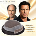 Curve Hair French Lace Front Mens Hair System Hand‑Tied Toupee For Men Undetectable Hairline Human Hairpiece