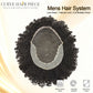 Afro Kink Curl Toupee for Black Men French Lace African American Human Hair Replacement Systems Breathable Hairpiece