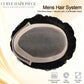 Curve Hair Toupee for Men Welded Lace Front Replacement Durable Mono Base Poly Skin Natural Hairline Hairpieces Natural Black Human Hair System