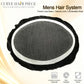 Toupee for Men Durable French Lace Mens Toupee Human Hair System Poly Skin Around Mens Wig Transparent Lace Hair Replacement System