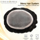 US Stock Monofilament Top Hair System for Men PU Around with Folded Lace Front Natural Hairline Toupee