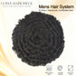 Hair Units for Black Men Thin Skin African American Men Full Poly Afro Curly Hair Units Wave Mens Hairpieces