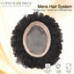 Afro Toupee for Black Men Fine Mono Lace Base 100% Real Human Hair Durable Mens Hair Replacement System Natural Afro Curly Hairpiece