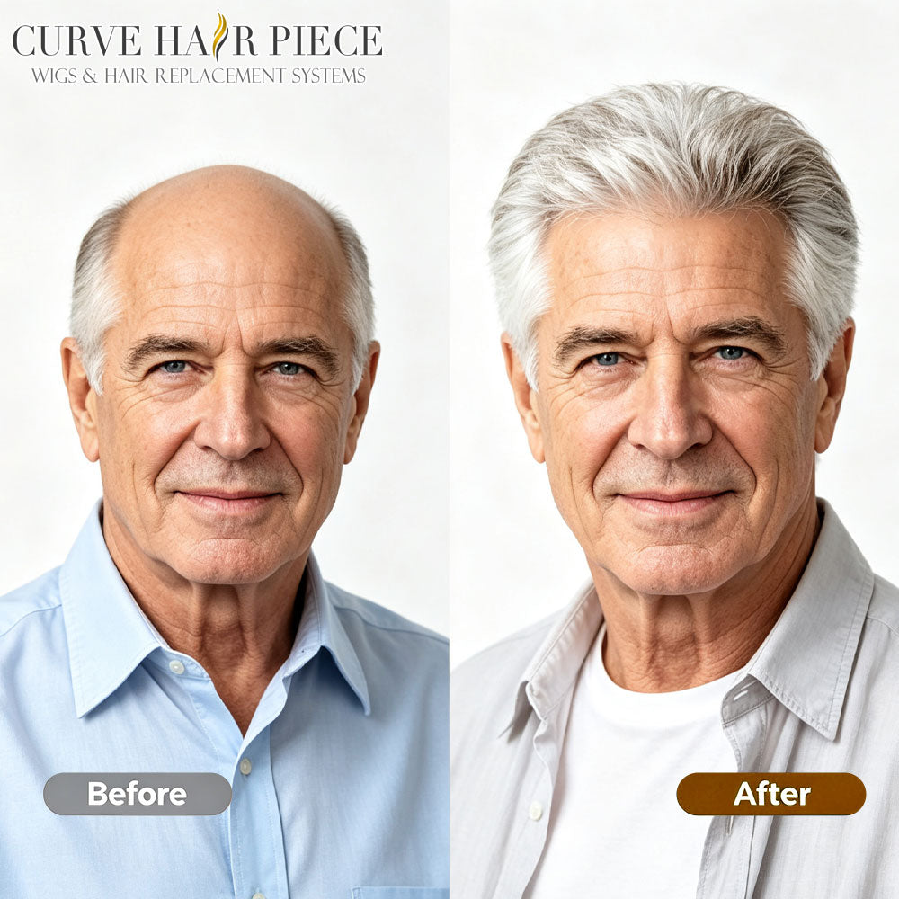 Fine Mono Toupee for Men Thin Skin Front Mens Toupee Human Hair Replacement System NPU Mens Hair Wig