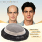US Stock Monofilament Top Hair System for Men PU Around with Folded Lace Front Natural Hairline Toupee