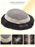 US Stock Monofilament Top Hair System for Men PU Around with Folded Lace Front Natural Hairline Toupee