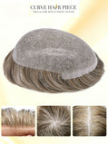 US Stock 0.08mm Thickness Full Thin Skin PU Human Hair System for Men V-Looped Knots Natural Hairline Toupee Mens Hairpieces