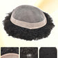 Afro Toupee for Black Men Fine Mono Lace Base 100% Real Human Hair Durable Mens Hair Replacement System Natural Afro Curly Hairpiece