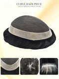 Toupee for Men Durable French Lace Mens Toupee Human Hair System Poly Skin Around Mens Wig Transparent Lace Hair Replacement System