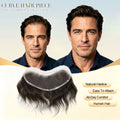 Swiss Lace Mens Topper V-Shape Frontal 18CM x 4CM Indian Remy Human Hair For Receding Hairline Front Hair Loss Stock Replacement System
