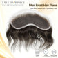 Swiss Lace Mens Topper V-Shape Frontal 18CM x 4CM Indian Remy Human Hair For Receding Hairline Front Hair Loss Stock Replacement System