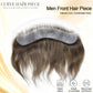 French Lace Mens Topper V- Shape Frontal Lace Front with PU Back 18CM x 4CM Indian Remy Human Hair For Receding Hairline Front Hair Loss Stock Replacement System