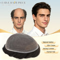 Mens Toupee Full French LACE Hairpiece Human HairReplacement System Transparent Lace Front Toupee for MenBleach Knots Wigs For Men Natural Hairline