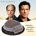 Curve Hair French Lace Front Mens Hair System Hand‑Tied Toupee For Men Undetectable Hairline Human Hairpiece