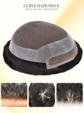 Curve Hair French Lace Front Mens Hair System Hand‑Tied Toupee For Men Undetectable Hairline Human Hairpiece