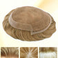 US Stock Men's Human Hair Toupee, French Lace Front With Poly Skin Coated Edge Hair System, Undetectable Bleached Knots Natural Hairline Breathable Hair Replacement For Daily & Salon Use