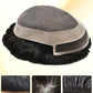 Curve Hair Toupee for Men Welded Lace Front Replacement Durable Mono Base Poly Skin Natural Hairline Hairpieces Natural Black Human Hair System