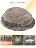 US Stock Men’s Human Hair Toupee Durable Fine Silk Monofilament Breathable Hair Replacement System For Daily & Salon Fast Domestic Shipping From USA Warehouse