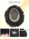 Afro Kink Curl Toupee for Black Men French Lace African American Human Hair Replacement Systems Breathable Hairpiece