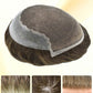 Hair Systems for Men Natural Hairline Human Hair Mens Toupee Swiss Lace Grey Wigs Bleached Knots French Lace Hairpiece