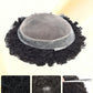 Curve Hair Units For Black Men Human Hair Replacement System Fine Mono Durable African American Mens Hairpiece