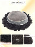Curve Hair Units For Black Men Human Hair Replacement System Fine Mono Durable African American Mens Hairpiece