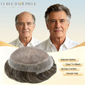 Fine Mono Mens Toupee Remy Virgin Human Hair Thin Skin Hair Replacement System Durable Monofilament Wig Hairpiece for Men