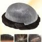 Ultra Thin Skin 0.06mm Mens Toupee Invisible Hair Replacement Thin Poly Hairpiece Natural Hairline Human Hair System Black Brown Blonde Gray V-Looped Wigs for Man